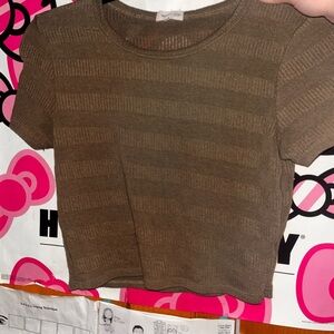Brown Striped Women's Top